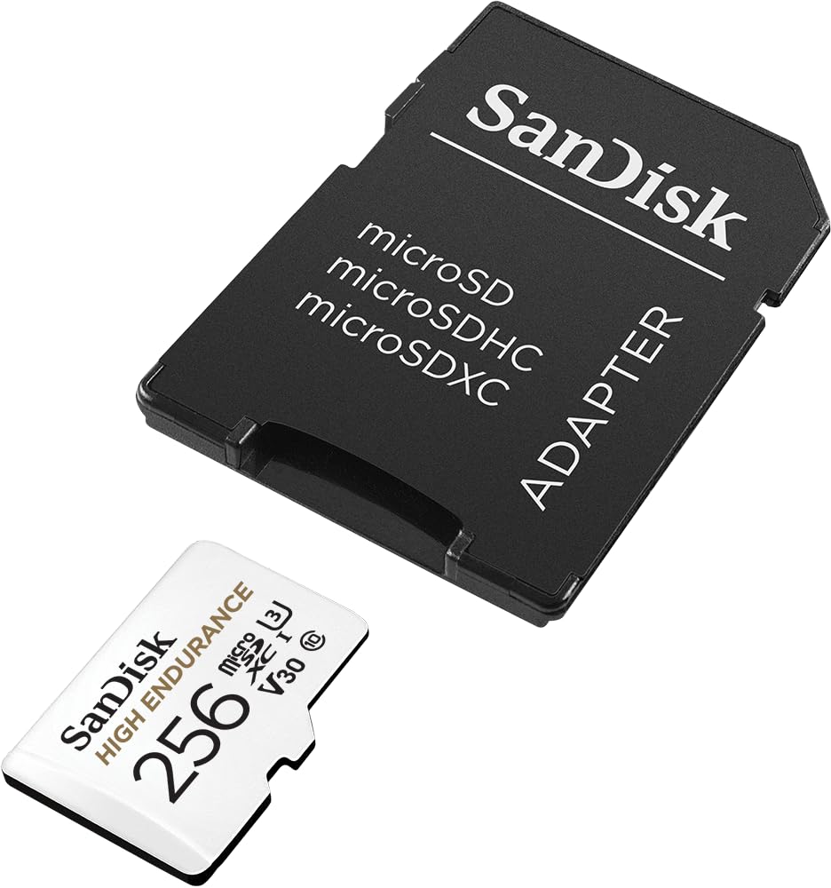 SanDisk 256GB High Endurance Video microSDXC Card with Adapter for Dash Cam and Home Monitoring Systems - C10, U3, V30, 4K UHD, Micro SD Card - SDSQQNR-256G-GN6IA 🍁 All In One Marketplace Canada