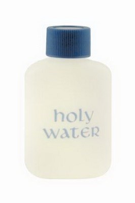 Pocket Holy Water Bottle, 2 oz Plastic with Blue Cap, Portable Catholic Bottle, Empty