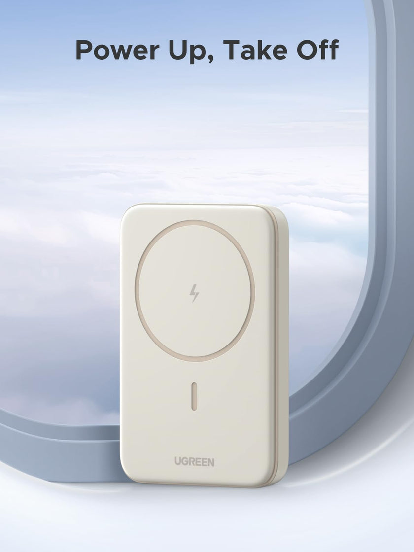 UGREEN 10000mAh PD 20W Magnetic Portable Charger, 7.5W Wireless Charging wiht Built-in USB C in/Out Battery Pack, Power Bank with 0.5M Cable Compatible with Magsafe, iPhone 16/15 Pro Max, White 🍁 All In One Marketplace Canada
