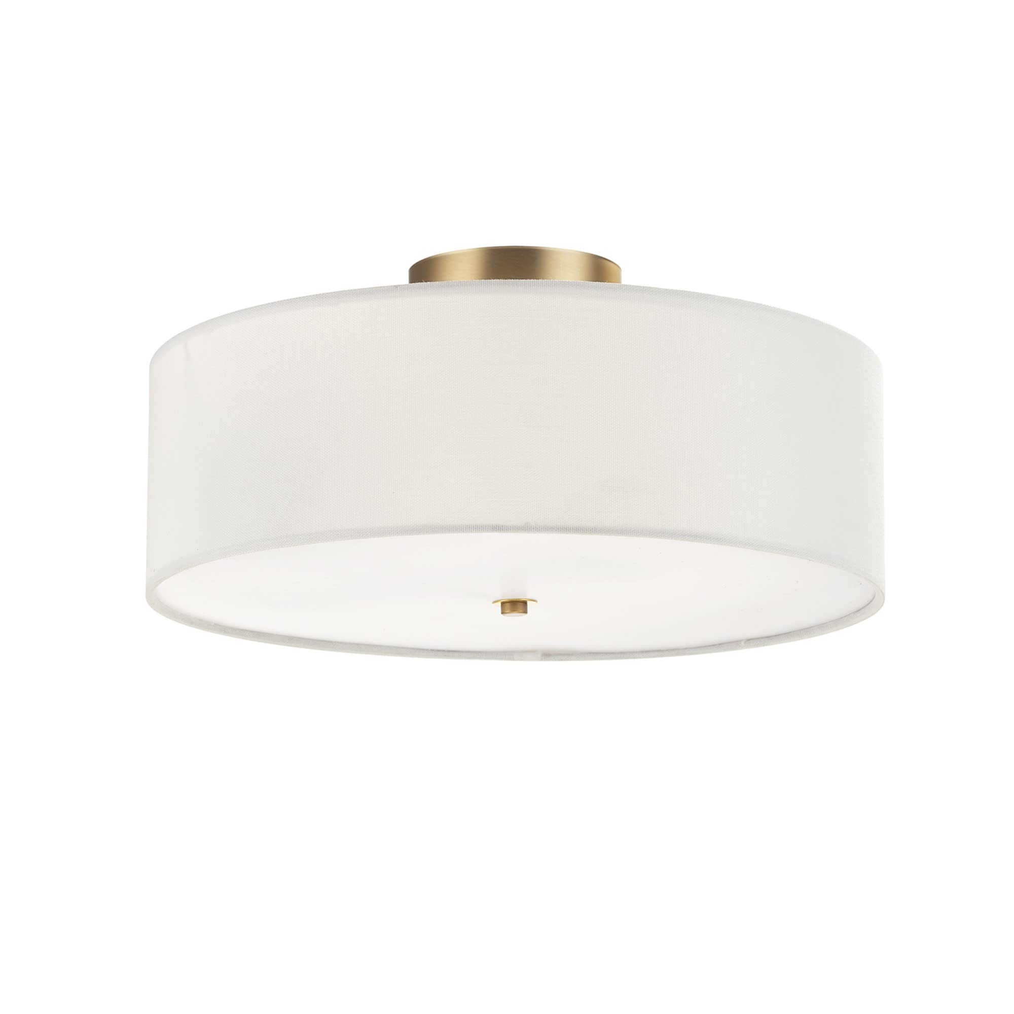 Globe Electric 60998 Kyle 2-Light Flush Mount Ceiling Light, Matte Brass, White Linen Shade 🍁 All In One Marketplace Canada