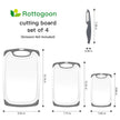 Cutting Boards for Kitchen, Plastic Chopping Board Set of 4 with Non-Slip Feet and Deep Drip Juice Groove, Easy Grip Handle 🍁 All In One Marketplace Canada