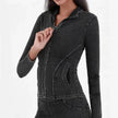 Fashion Slim fit Zipper High neck Denim Jacket for women