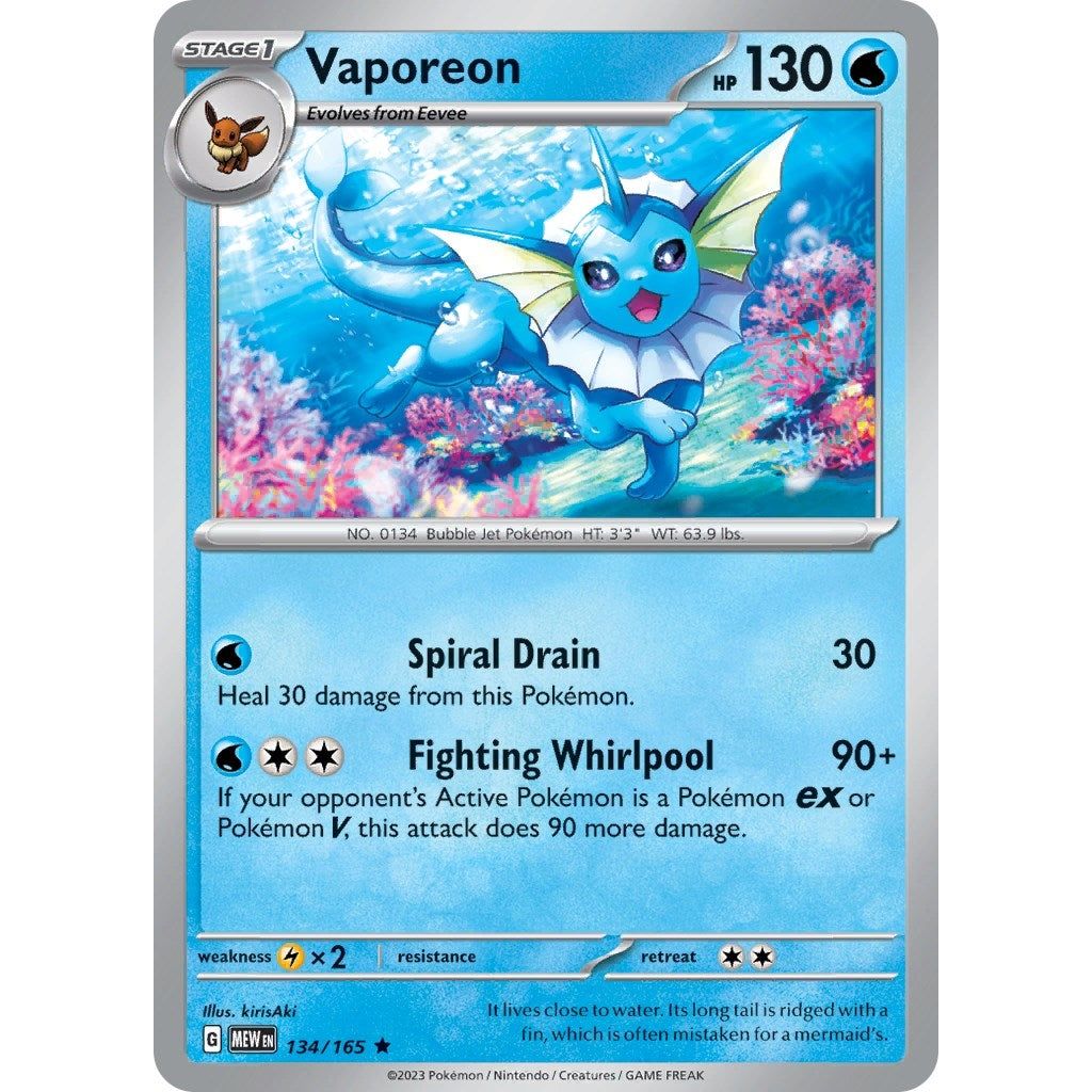 Vaporeon (134/165) (MEW)