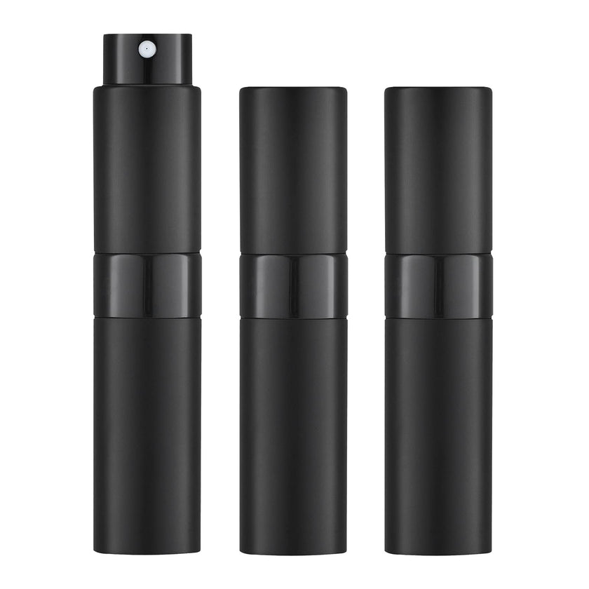 Lisapack Perfume Travel Spray Bottles - 8ml Mini Cologne Refillable Atomizer Decanter for Men - Small Size Travel Essentials Perfume Refill Decant Dispenser for Women Purse Pocket 3PCS Black 🍁 All In One Marketplace Canada