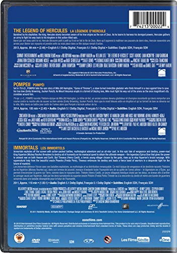 Legend of Hercules / / Pompeii / / Immortals DVD Triple Feature