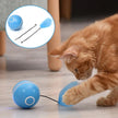 USB Rechargeable LED Rolling Cat Ball Toy with Feather & Bell – Blue, White, Gray, Pink
