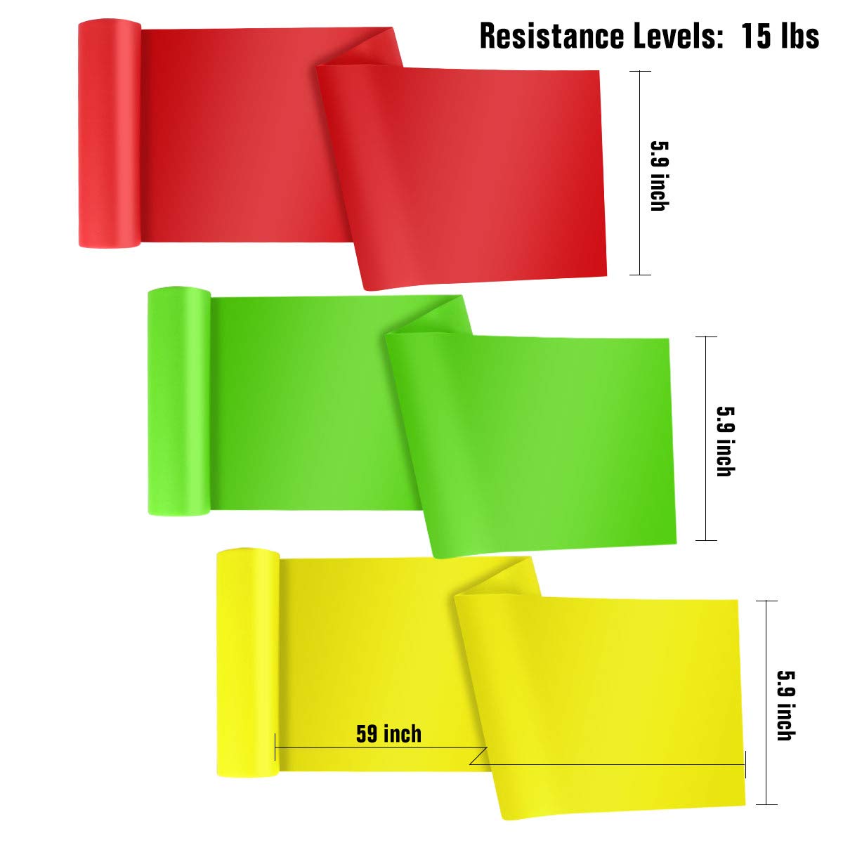 HAIBEI Resistance Bands Elastic Exercise Bands 3 Pack Physical Therapy Tension Band Recovery Band Workout Strength Training Bands for Women, Yoga, Arms,Upper Body and Shoulders (Red Yellow Green) 🍁 All In One Marketplace Canada