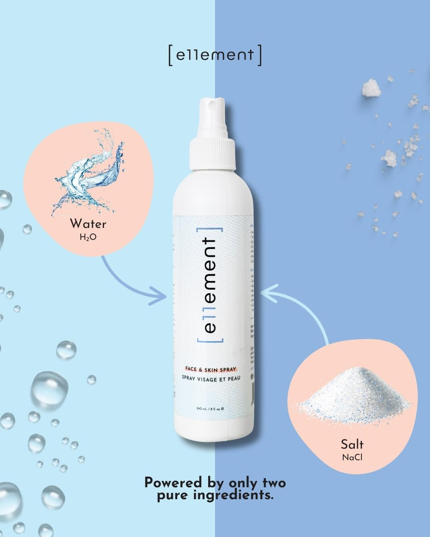 e11ement - Hypochlorous Acid All Natural Face and Skin Spray - Safe for All Skin Types - Acne Prone Skin - Dry Face, Skin, Scalp - Piercings & Tattoos Aftercare - Natural Saline Toner - Eye Lash Cleanser - Facial Cleanser - Soothes and Repairs Skin (Featu