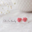 Glitter Heart Stud Earrings