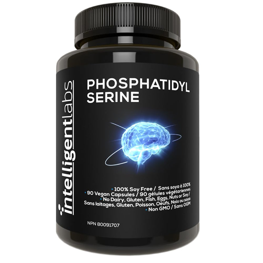 Intelligent Labs Phosphatidylserine Supplement 100mg | 90 High Strength Capsules | 100% Soy and Allergen Free | Pure Phosphatidylserine from Sunflower Lecithin 🍁 All In One Marketplace Canada