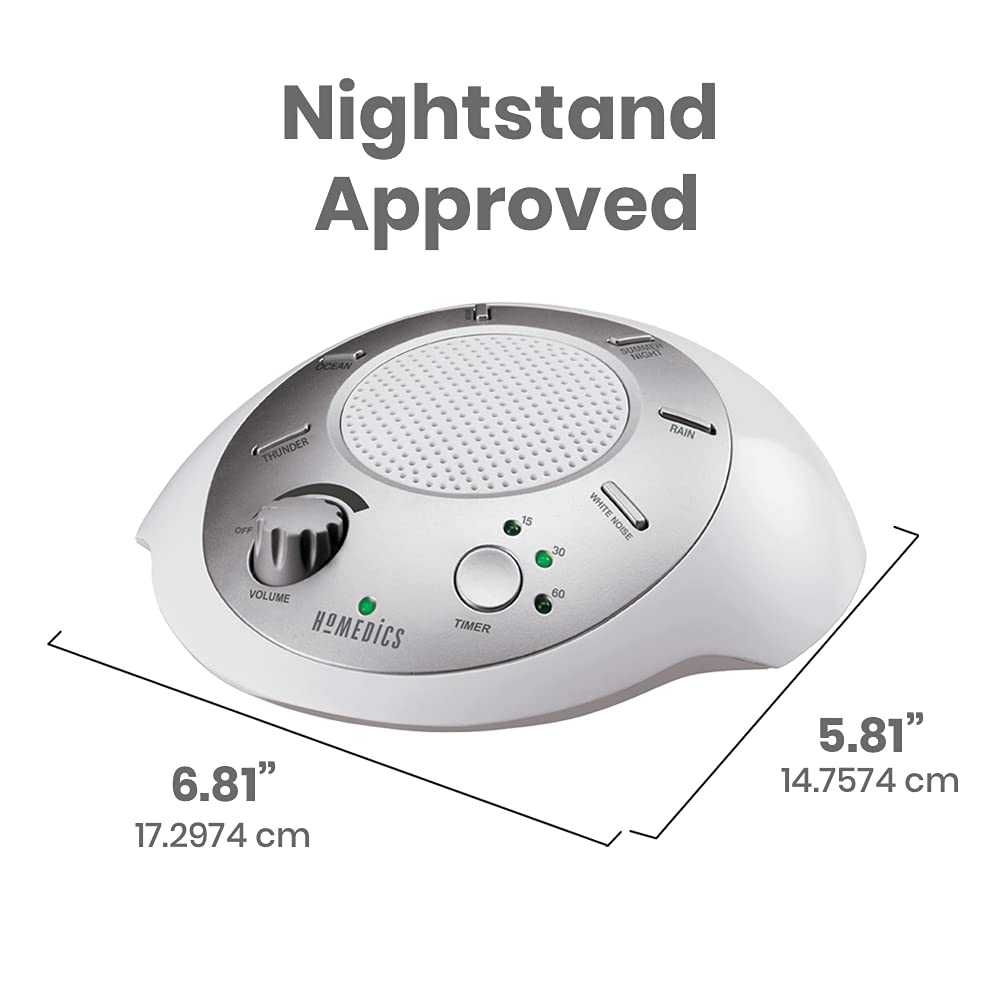 Homedics White Noise Sound Machine, Ambient Sleep Aid, Travel Friendly, 6 Relaxing Nature Sounds, Portable Soothing Relaxation Device for Home, Office, Nursery, Baby, Adults, with Timer 🍁 All In One Marketplace Canada