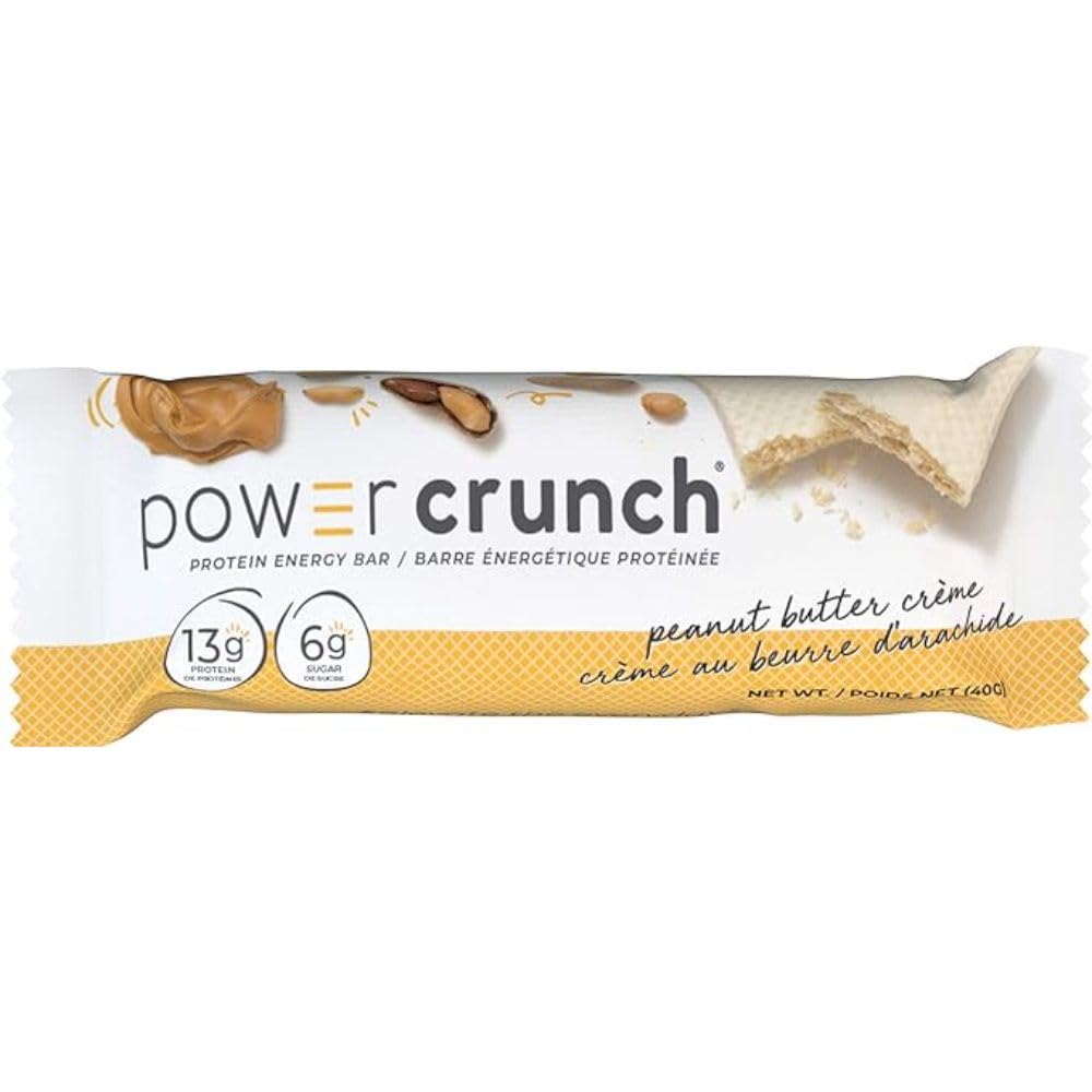 Power Crunch Protein Bars Peanut Butter Crème 12 Count – High Protein Wafer Bar, 13g Protein, Low Sugar, Cream-Filled Snack Bar 🍁 All In One Marketplace Canada