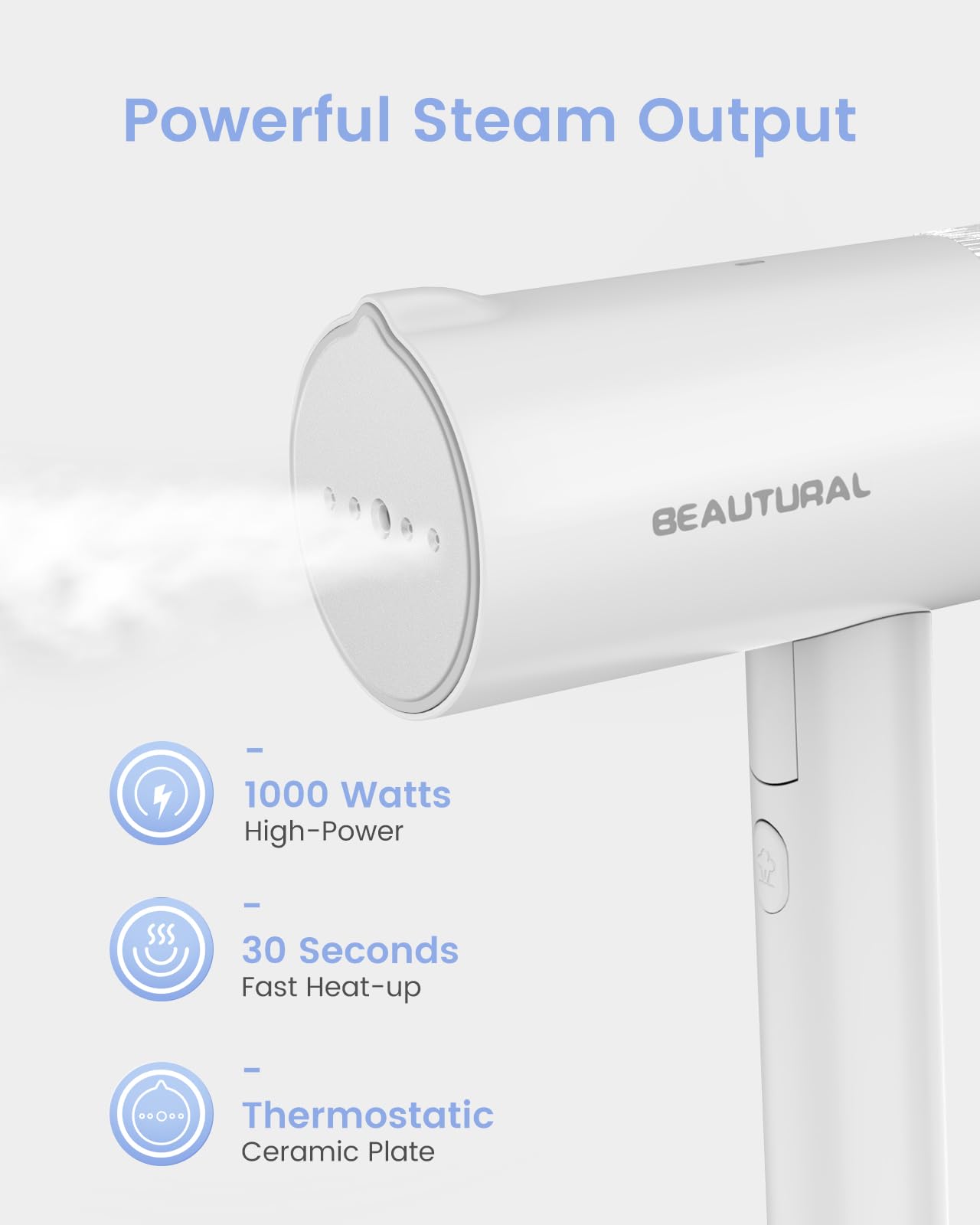 BEAUTURAL Steamer for Clothes, Foldable Handheld Clothing Wrinkles Remover for Garments, 30-Second Fast Heat-up, Portable Fabric Steamer for 120V Countries, Not for Use in 220V Such as Europe 🍁 All In One Marketplace Canada