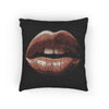 Kiss Design Woven Pillow | Lip Print Accent Pillow