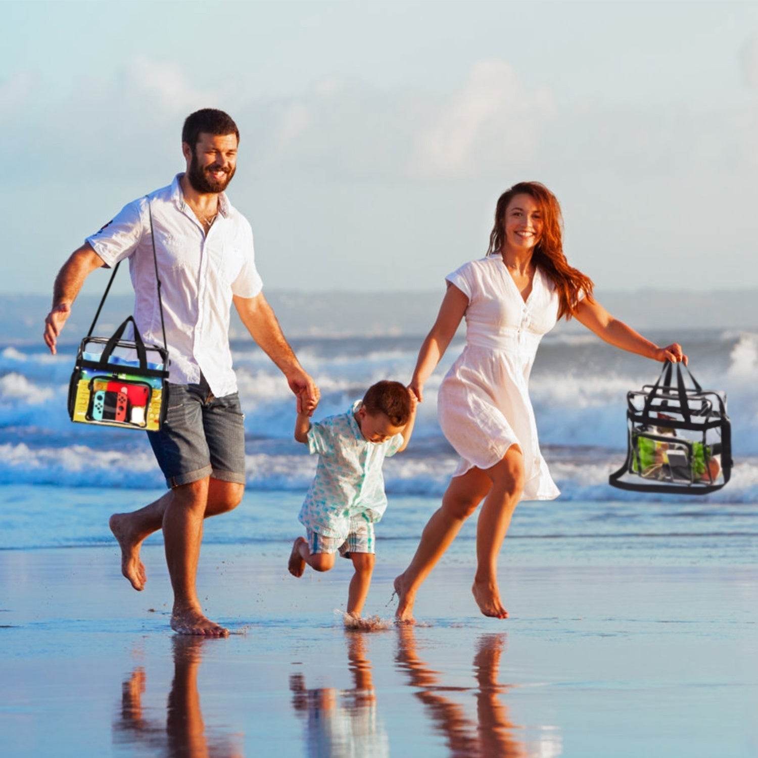 Clear PVC Transparent See through Shoulder Bag Waterproof Picnic Beach Bag