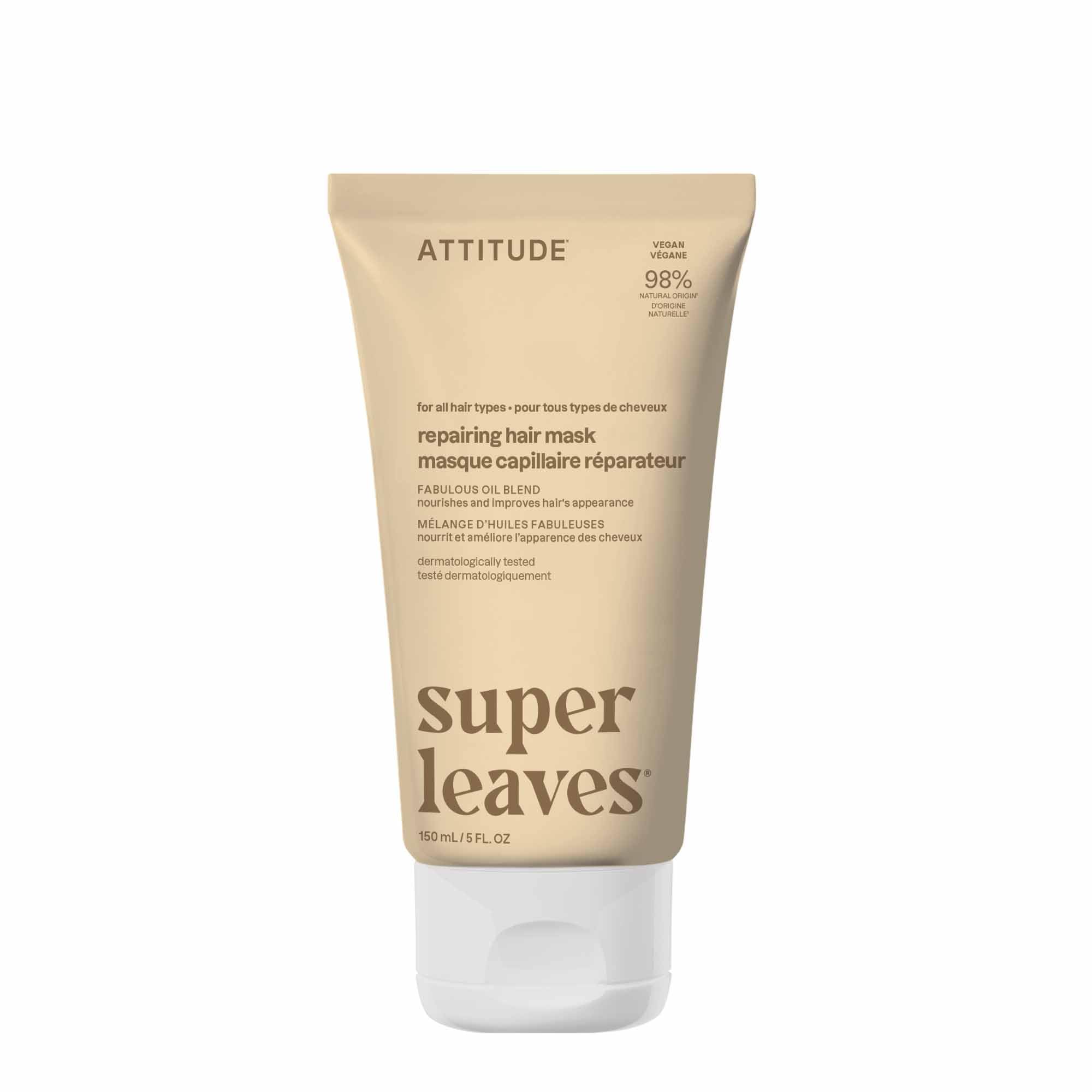 ATTITUDE Repairing Hair Mask, Made in Canada, Nourishes and Improves Hair's Appearance, Fabulous Oils Blend, Abyssinian Oil, Argan Oil, Shea Butter, Vegan Hair Care, Pink Argan, 150 mL 🍁 All In One Marketplace Canada