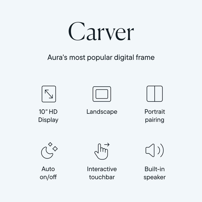 Aura Carver WiFi Digital Picture Frame | The Best Digital Frame for Gifting | Send Photos from Your Phone | Quick, Easy Setup in Aura App | Free Unlimited Storage | Gravel with White Mat 🍁 All In One Marketplace Canada