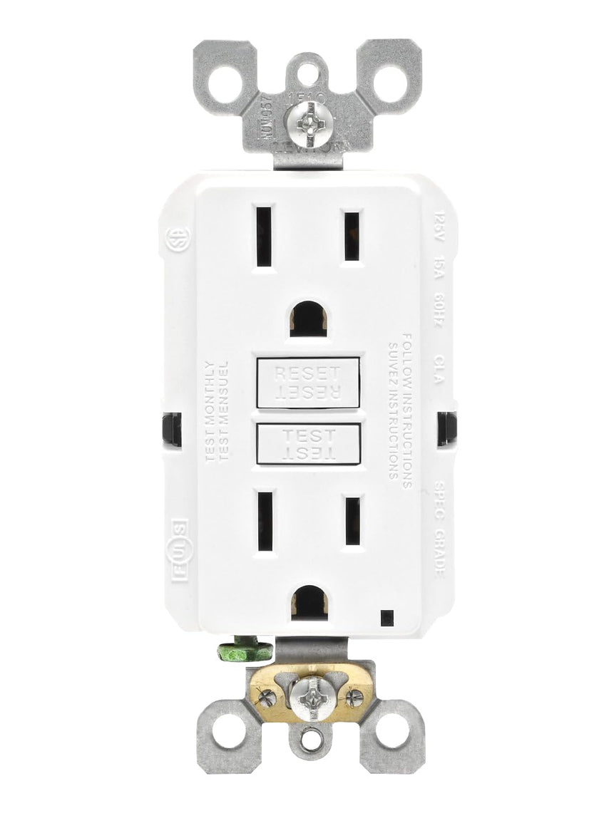 Leviton GFCI 2-Pack, 15 Amp Non Tamper Resistant Receptacle, Smartlock Pro Duplex, GFNT1-02W, White 🍁 All In One Marketplace Canada