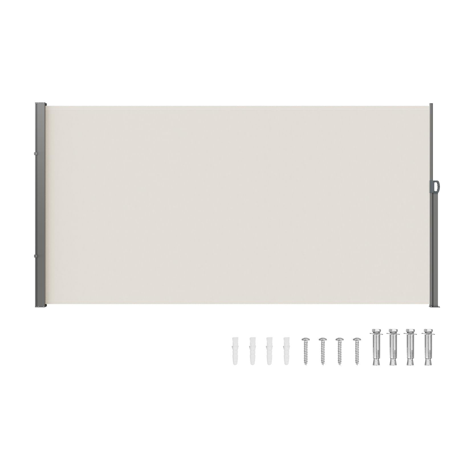 VEVOR Retractable Side Awning, 71''x 138'' Outdoor Privacy Screen, 180g Polyester Water-Proof Retractable Patio Screen, UV 30+ Room Divider Wind Screen for Patio, Backyard, Balcony, Beige 🍁 All In One Marketplace Canada