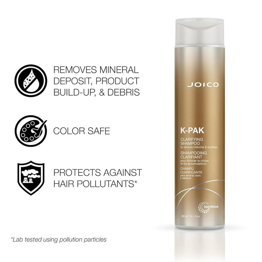Joico K-PAK Daily Clarifying Shampoo to Remove Buildup, Deep Cleansing For Damaged Hair, Repair and Prevents Breakage, With Keratin and Guajava Fruit Extract, Gold, 300mL 🍁 All In One Marketplace Canada