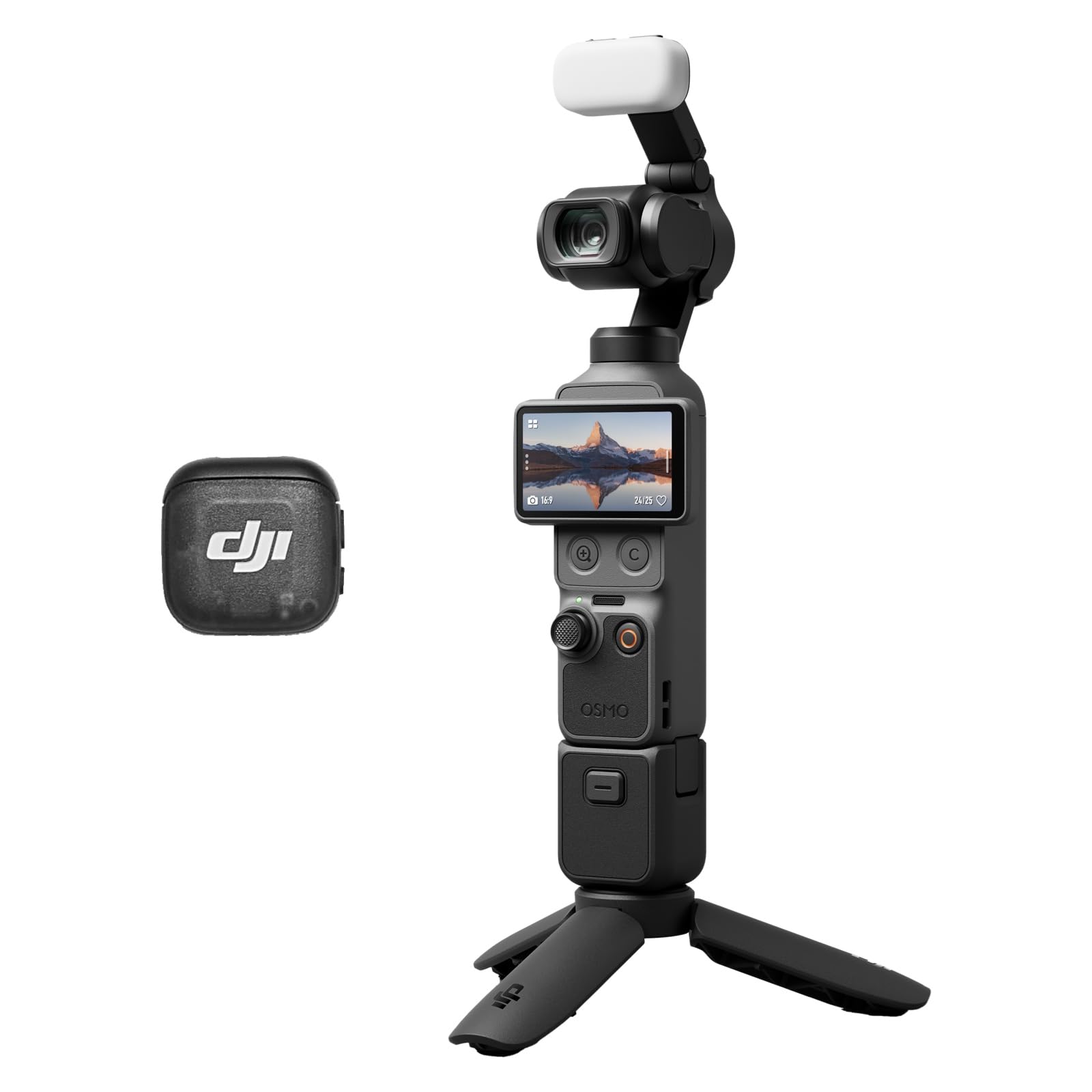 DJI Osmo Pocket 4 Creator Combo, Pocket Gimbal Vlog Camera, 1″ CMOS & 4K/240fps, 3‑Axis Stabilization, 2× Lossless Zoom, 107GB Built-in Storage, Mic 3 Transmitter, Fill Light, Osmo Mini Tripod 🍁 All In One Marketplace Canada