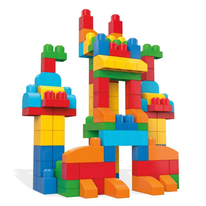 MEGA BLOKS First Builders Toddler Blocks Toys Set, Deluxe Building Bag with 150 Pieces and Storage, Blue, Ages 1+ Years 🍁 All In One Marketplace Canada