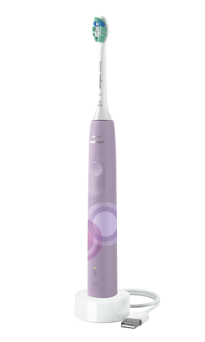 Philips Sonicare 4100 Electric Toothbrush, Sonic Toothbrush with Two Intensity Levels, Pressure Sensor and Timer, Lush Lilac Prismatic, Model HX3689/24 🍁 All In One Marketplace Canada