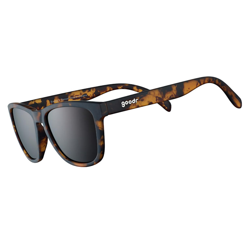 goodr Bosley's Basset Hound Dreams Polarized Sunglasses, Medium Sized (OG), Brown Translucent Frames with Brown Non-Reflective Glare Reducing Lenses, UV400 Protection, No Slip, No Bounce 🍁 All In One Marketplace Canada