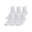 Under Armour Unisex-Adult Training Cotton Quarter Socks 6 Pack , (100) White / White / Black , Large 🍁 All In One Marketplace Canada