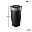 Umbra Vento Kitchen Trash Can – Large 16 Gal (62 L) Open Top Garbage Can for Home & Office – Modern Clean Design, Black/Nickel 🍁 All In One Marketplace Canada