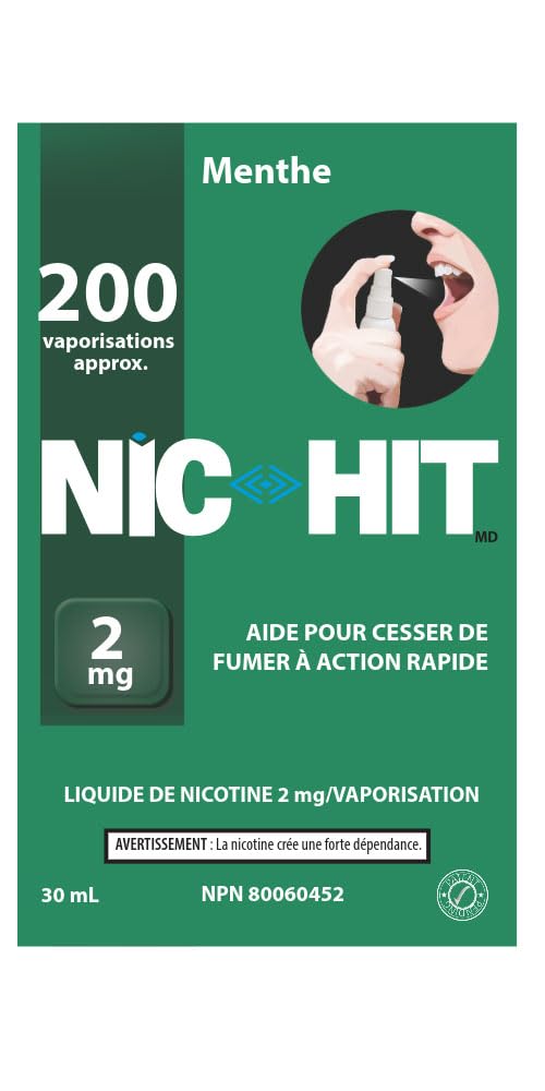 Quit Smoking Aid Nicotine Spray Nic-Hit Mint Flavor 2mg - 200 Sprays 🍁 All In One Marketplace Canada
