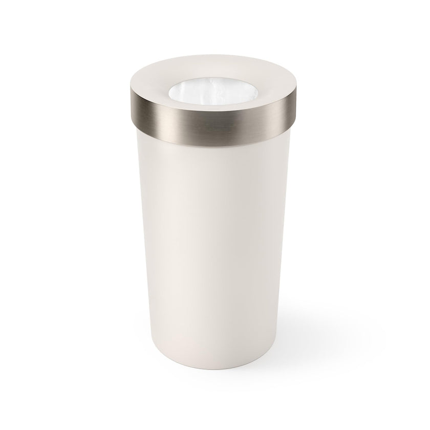 Umbra Vento Kitchen Trash Can – Large 16 Gal (62 L) Open Top Garbage Can for Home & Office – Modern Clean Design, Sand/Nickel 🍁 All In One Marketplace Canada