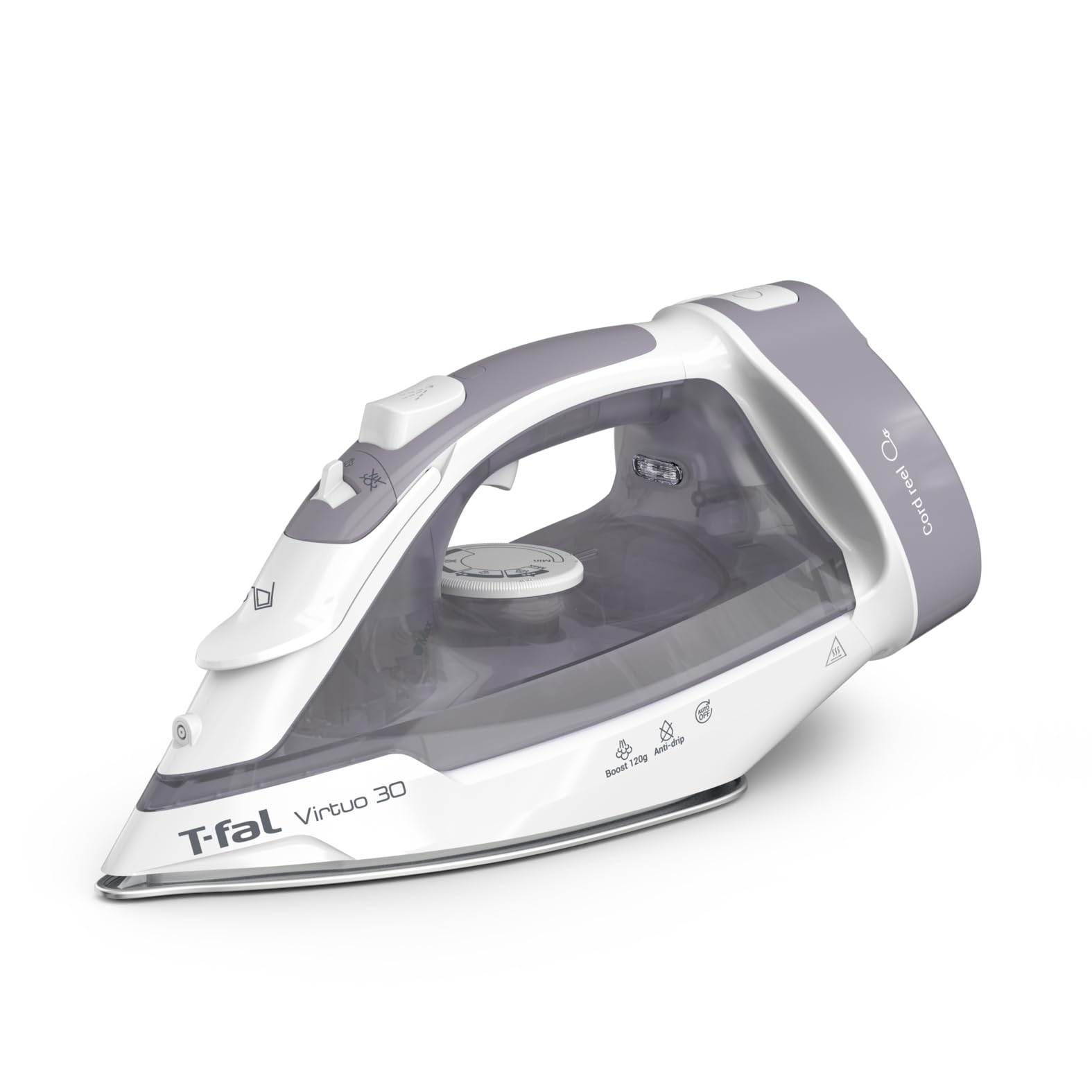T-Fal Virtuo Steam Iron for Clothes with Retractable Cord, Portable Iron and Steamer for Clothes, Ceramic Nonstick Soleplate, 1500 Watts, Anti-Drip, Auto-Off, Scratch Resistant, Grey 🍁 All In One Marketplace Canada
