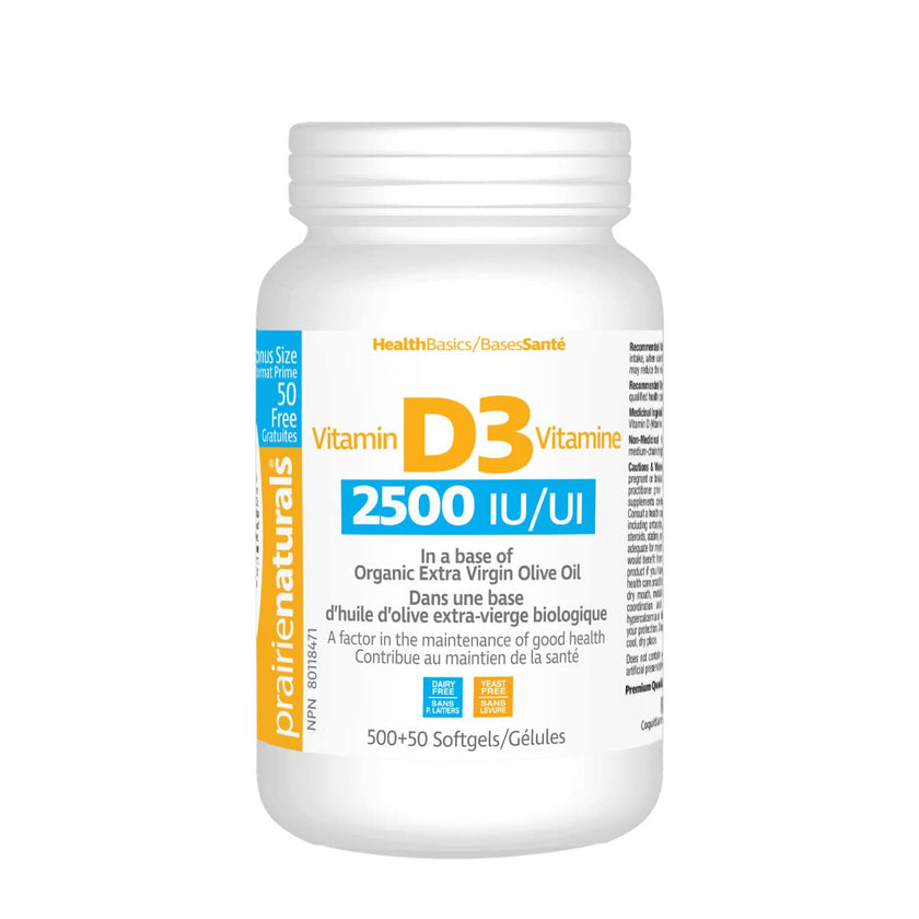 Prairie Naturals Vitamin d3 cholecalciferol 2,500iu softgel, 550 Count 🍁 All In One Marketplace Canada