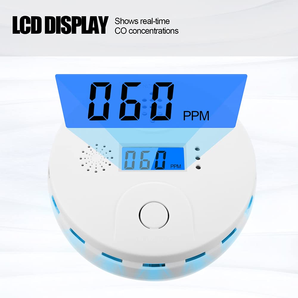 Carbon Monoxide Detector,CO Alarm Detector with Digital Display and Sound Alarm for Home 2pcs 🍁 All In One Marketplace Canada