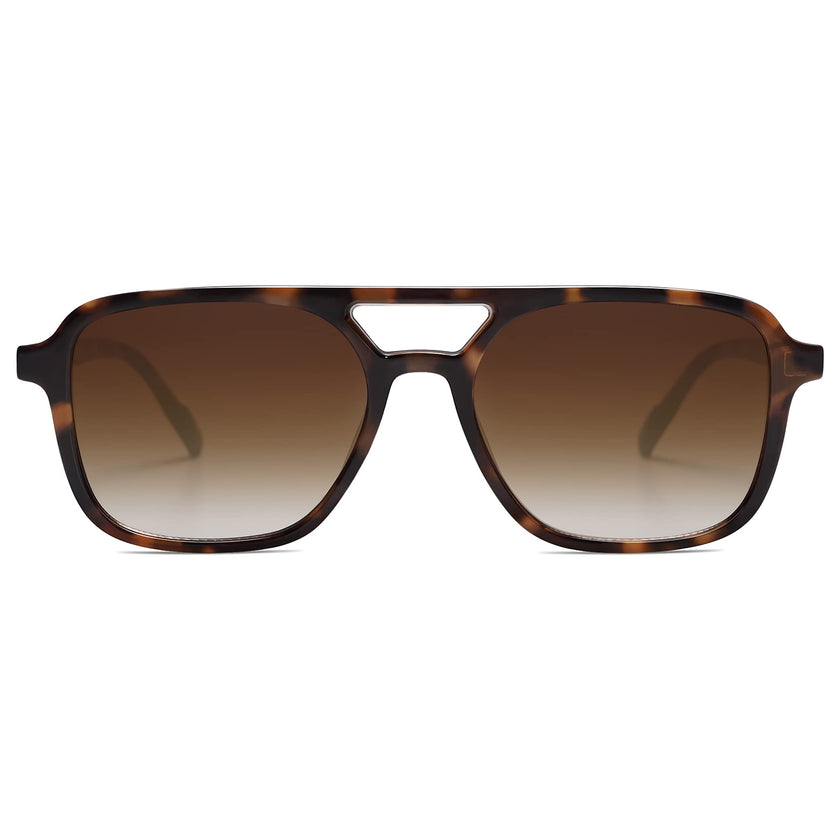 SOJOS Retro Aviator Sunglasses for Women Men,Trendy Rectangle Womens Mens Shades Sun Glasses SJ2202 Tortoise Frame Brown Grading Lens 🍁 All In One Marketplace Canada