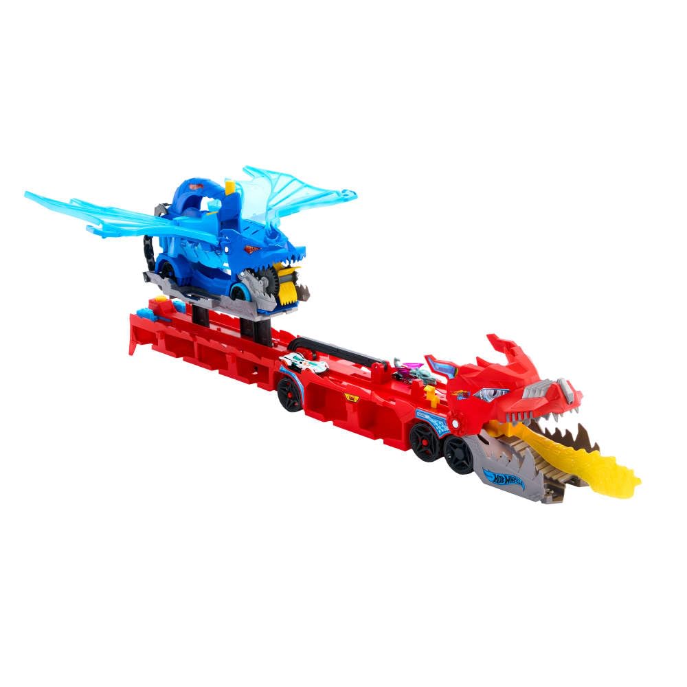 Hot Wheels City Toy Car Track Set, Ultimate Dual Dragon Transporter & 2 Die-Cast Cars, Large-Scale Dragon & Detachable Dragon, Stores 20+ Vehicles 🍁 All In One Marketplace Canada