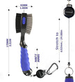 THIODOON 2 Pack Golf Club Brushes and Groove Cleaner 2 ft Retractable Zipline Carabiner Oversized Golf Brush Head with Retractable Spike Comfortable Grip Golf Club Cleaner 🍁 All In One Marketplace Canada