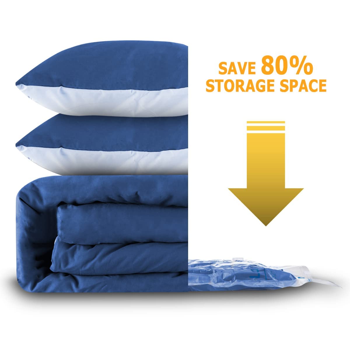 Vacuum Storage Bags 8 Medium, Space Saver Sealer Bags, Airtight Compression Bags for Clothes, Pillows, Comforters, Blankets, Bedding 🍁 All In One Marketplace Canada