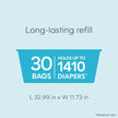 Diaper Genie Easy Roll Refill with 30 Bags - Refill for Diaper Genie Signature, Platinum, Essence Pails - Holds up to 1,410 Newborn Diapers, Blue, 1-Pack 🍁 All In One Marketplace Canada