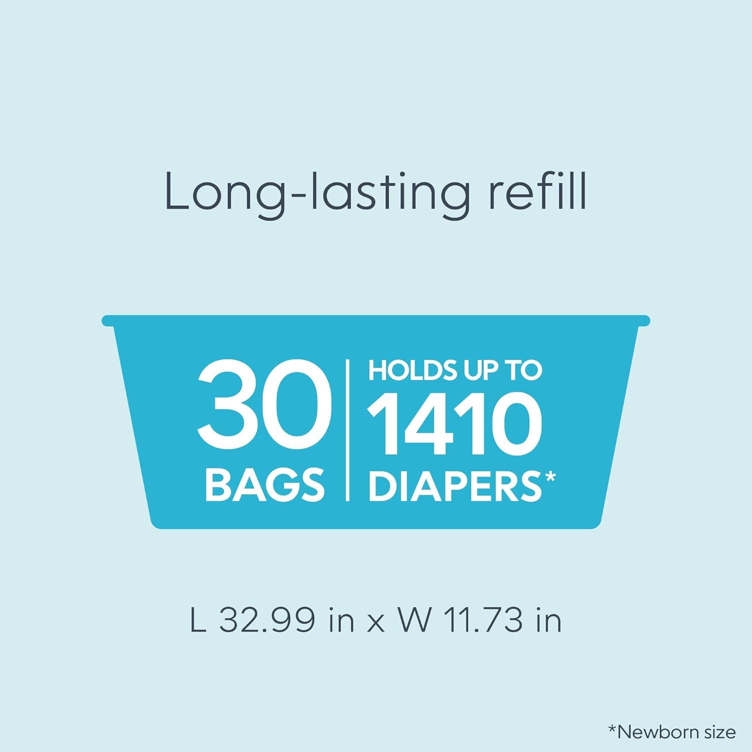 Diaper Genie Easy Roll Refill with 30 Bags - Refill for Diaper Genie Signature, Platinum, Essence Pails - Holds up to 1,410 Newborn Diapers, Blue, 1-Pack 🍁 All In One Marketplace Canada