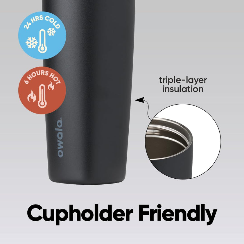 Owala SmoothSip Slider Insulated Stainless Steel Coffee Tumbler, Reusable Iced Coffee Cup, Hot Coffee Travel Mug, BPA Free 20 oz, Lakeside 🍁 All In One Marketplace Canada