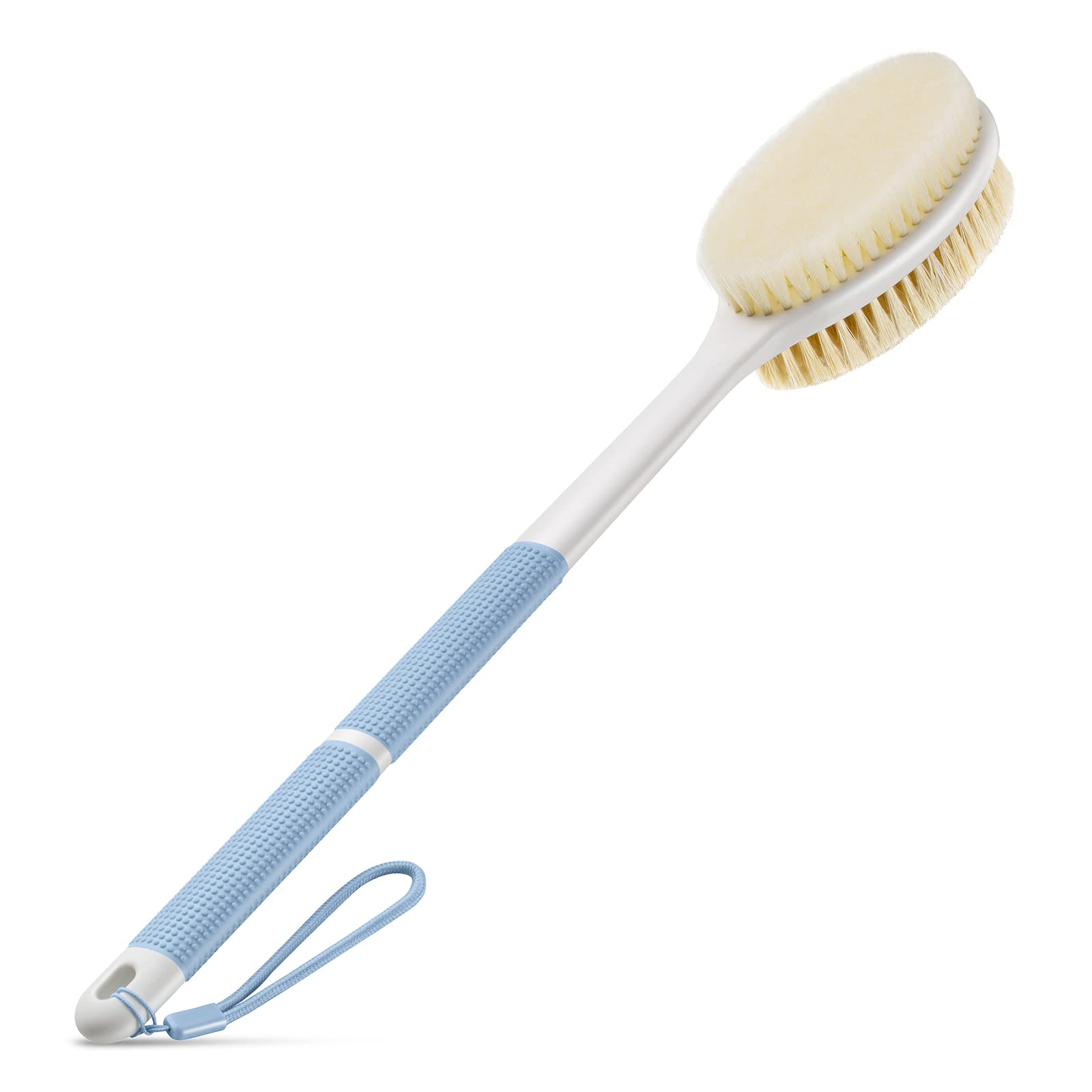 Backski Back Scrubber Anti Slip for Shower,Shower Brush Long Handle with Stiff and Soft Bristles,Body Exfoliator for Bath or Dry Brush(Blue) 🍁 All In One Marketplace Canada