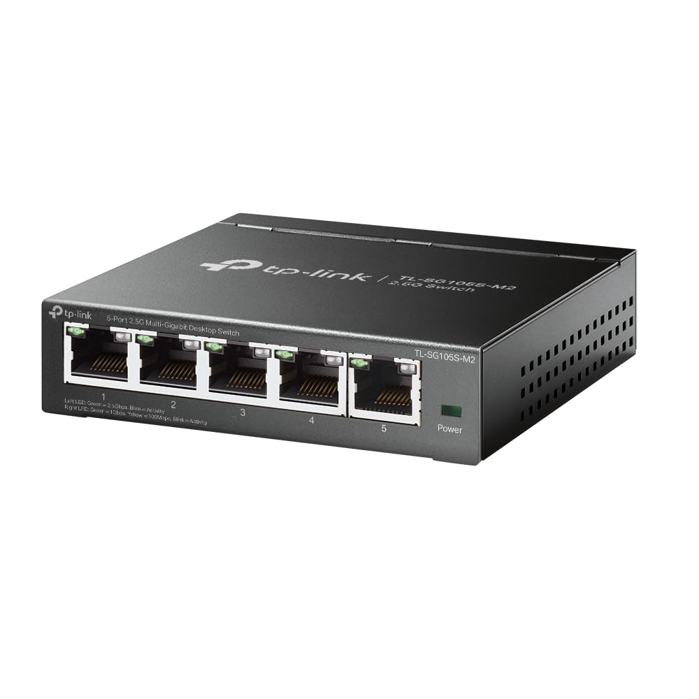 TP-Link TL-SG105S-M2 | 5-Port 2.5G Multi-Gigabit Unmanaged Network Switch, Ethernet Splitter | 2.5G Bandwidth | Plug & Play | Desktop/Wall-Mount | Fanless Metal Design | Limited Lifetime Protection 🍁 All In One Marketplace Canada