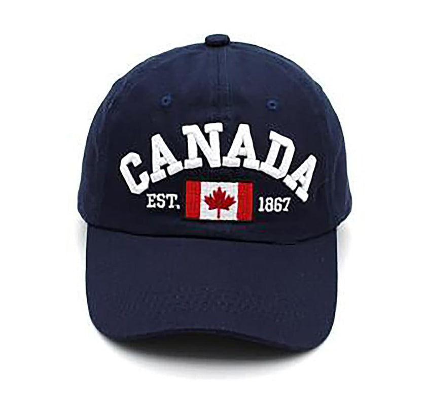 Navy Blue and Red Canada Baseball Cap for Men Women, Canada Day Maple Leaf Flag Embroidered Adjustable Dad Hat Golf Cap Sport Outdoor Fitted Plain Cap 🍁 All In One Marketplace Canada