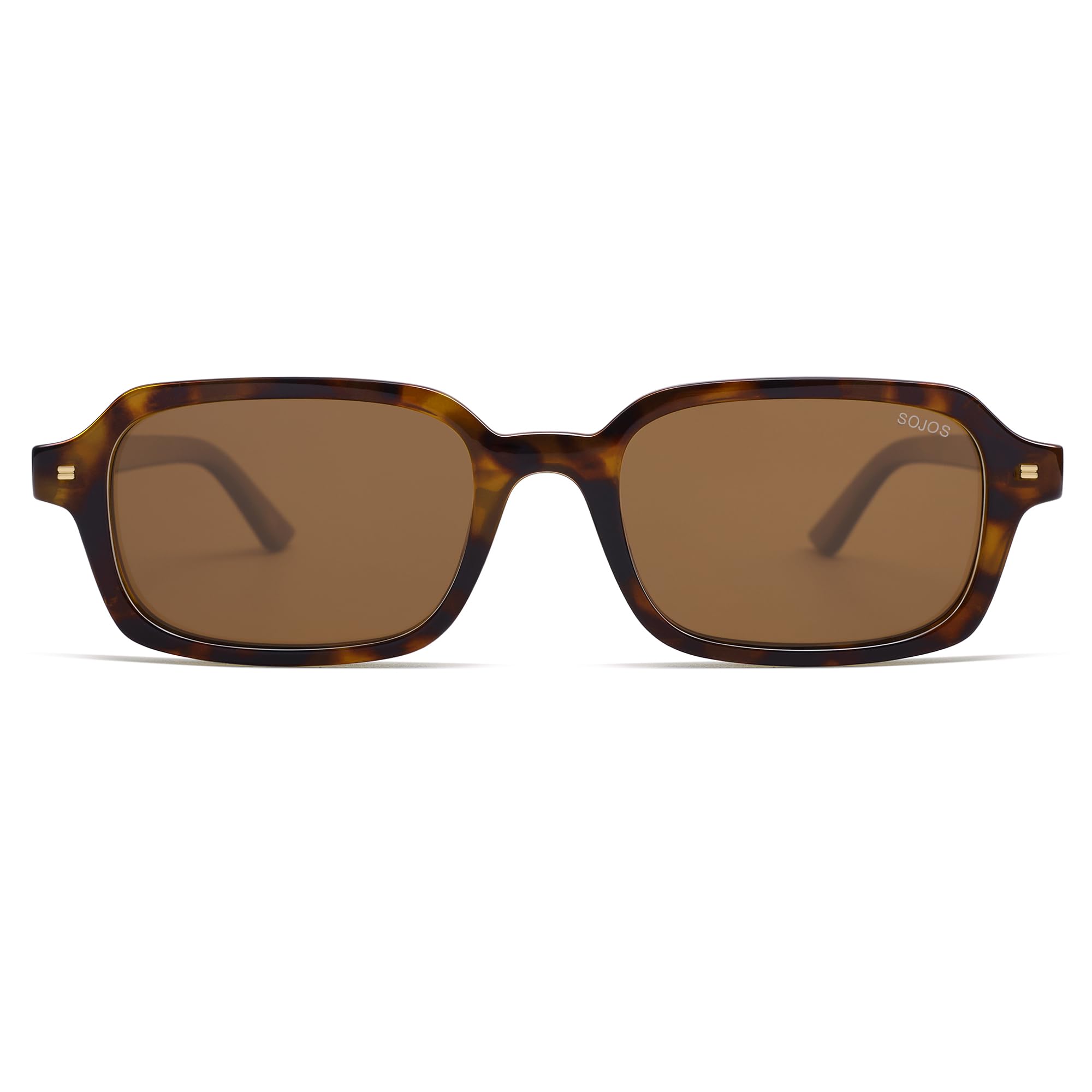 SOJOS Trendy Rectangle Polarized Sunglasses Womens Mens, Small Retro Fashion Thin Slim Square Sunnies SJ2610, Brown Tortoise/Brown 🍁 All In One Marketplace Canada