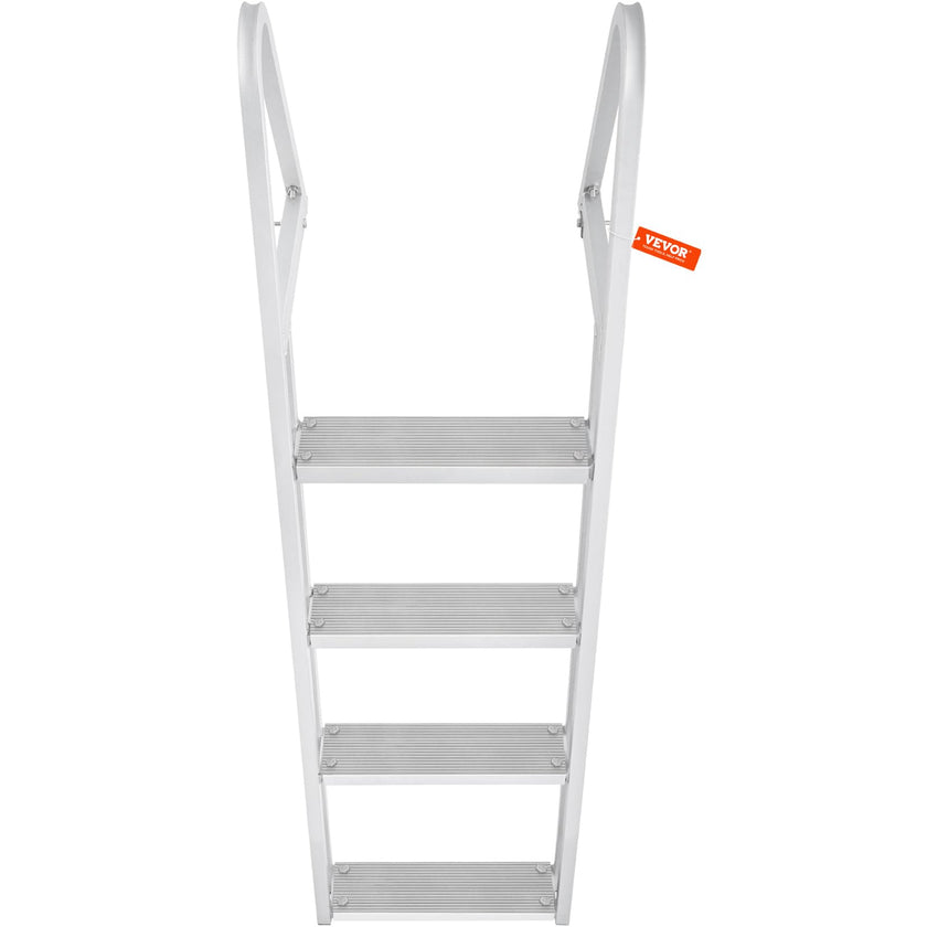 VEVOR Dock Ladder, Removable 4 Steps, 350 lbs Load Capacity, Aluminum Alloy Pontoon Boat Ladder with 4'' Wide Step & Nonslip Mat, Easy to Install for Ship/Lake/Pool/Marine Boarding 🍁 All In One Marketplace Canada