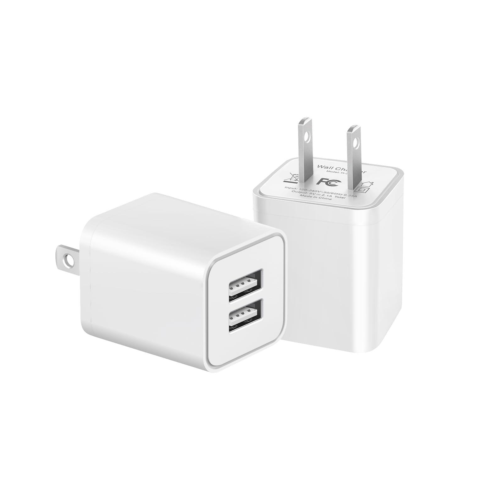 USB Charger Block, 2 Pack Dual Port USB Wall Plug 2.1A Power Adapter Charging Block for Phone 14 13 12 11 Pro Max SE XS XR X 8 7 6 Plus, Pad, Galaxy, Tablet, Android Phone 🍁 All In One Marketplace Canada