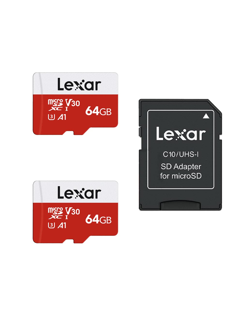 Lexar E-Series 64GB Micro SD Card 2 Pack, microSDXC UHS-I Flash Memory Card with Adapter, 100MB/s, C10, U3, A1, V30, Full HD, 4K UHD, High Speed TF Card 🍁 All In One Marketplace Canada