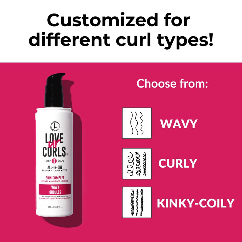 Love Ur Curls - All in One Curl Cream Styler, Curling Cream for Wavy Hair, Repair, Define, Hydrate & Style, Anti Frizz with Shea Butter, 250mL 🍁 All In One Marketplace Canada